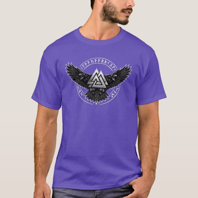 Camiseta Cuervo Valknut Vikingo (Anverso)