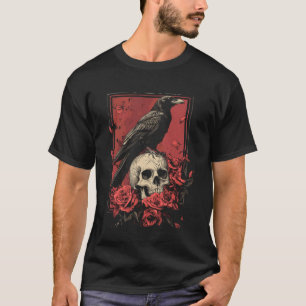 Camiseta Cuervo Y2K Estética Grunge Oscuro Pájaro Oscuro Cr
