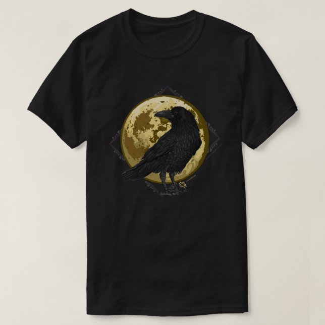 Camiseta Cuervo y el diseño 1 de la luna (Diseño del anverso)