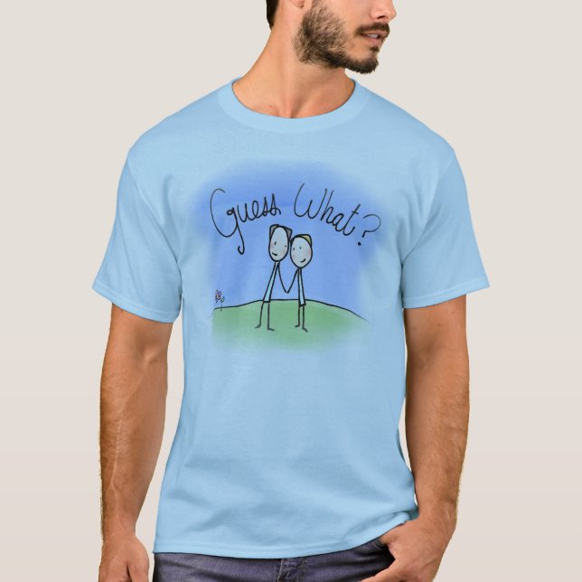 Camiseta Cuesta Pareja Gay Adivinar Qué (Anverso)
