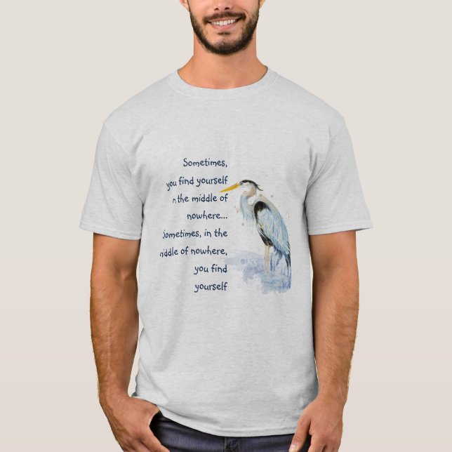 Camiseta Cuestión Inspiradora de la Gran Garza Azul (Anverso)