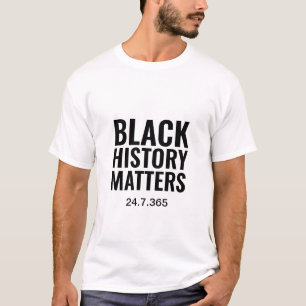 Camiseta CUESTIONES DE HISTORIA NEGRA 24.7.365  Blanco