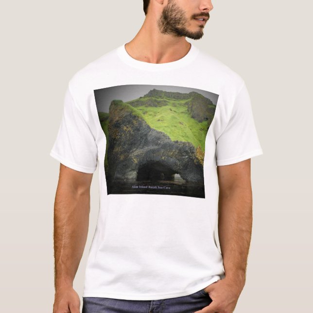 Camiseta Cueva del Mar de Basalto de la Isla Akun (Anverso)