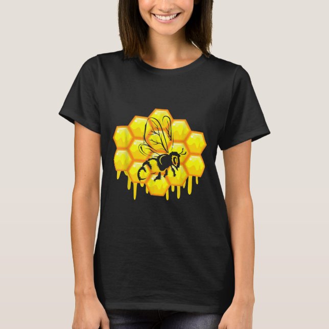 Camiseta Cuevas De Miel Y Abeja Gráfica De Comb De Miel (Anverso)