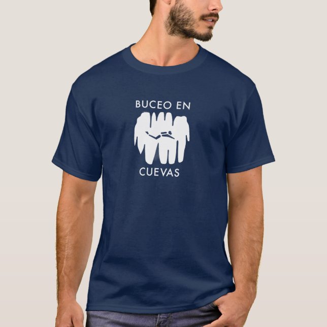 Camiseta ¡Cuevas del en de Buceo!  ¡Salto de la cueva en el (Anverso)