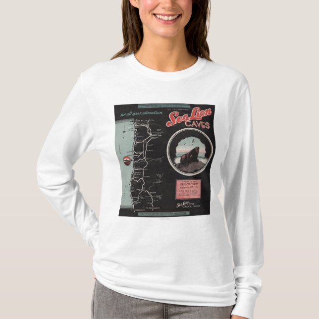 Camiseta Cuevas del león marino, Florencia, Oregon (Anverso)