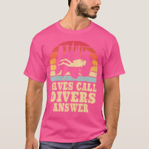 Camiseta Cuevas llaman a buzo responder espeleología mujere