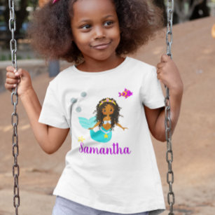 Camiseta Cuidad de sirena personalizada en los afroamerican