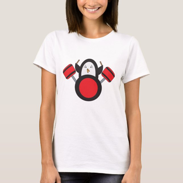 Camiseta Cuidad musical de tambor de pingüino (Anverso)
