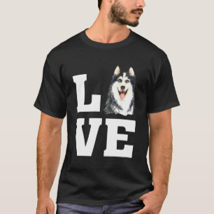 Camiseta Cuidada acuarela amor Siberiano Husky Ilustracion 