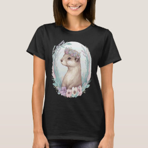 Camiseta Cuidada acuarela Otter Flor Crown Floral Boho Ani