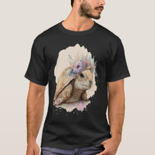 Camiseta Cuidada acuarela Tortoise Flor Anima de la Corona