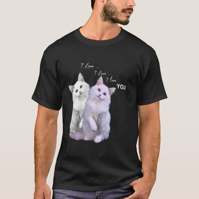 Camiseta Cuidada, amo, te amo, gato (Anverso)