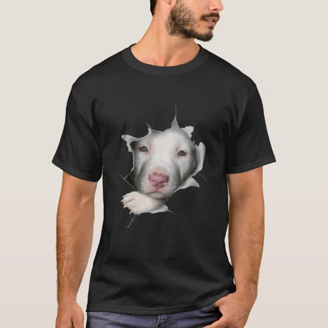 Camiseta Cuidada cara de Pitbull Blanco dentro de mí (Anverso)