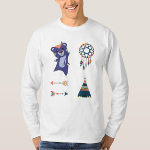 Camiseta Cuidada de plumas de peluche azul de oso azul de o
