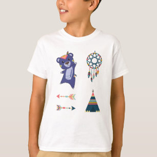 Camiseta Cuidada de plumas de peluche azul de oso azul de o