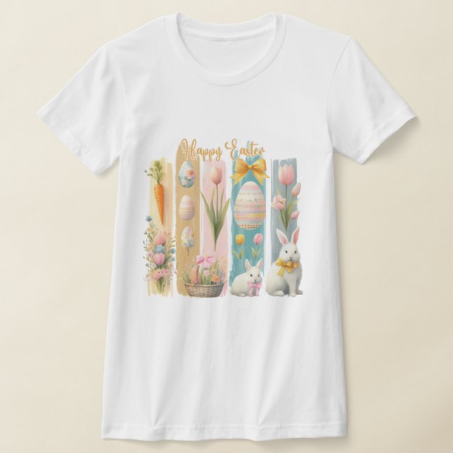 Camiseta Cuidada Feliz Pascua Azul Oro Rosa Azul (Distribución)
