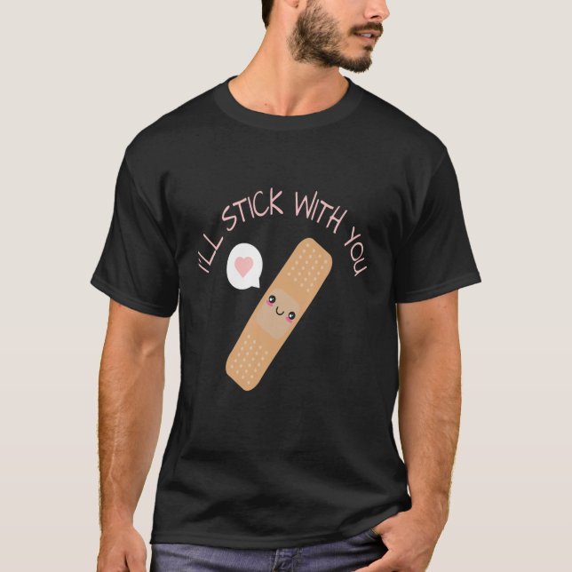 Camiseta Cuidada Funny Pun Chiste Band Aid Stick Contigo (Anverso)