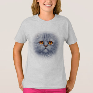 Camiseta Cuidada Gris Tabby Cat Gatito Cara