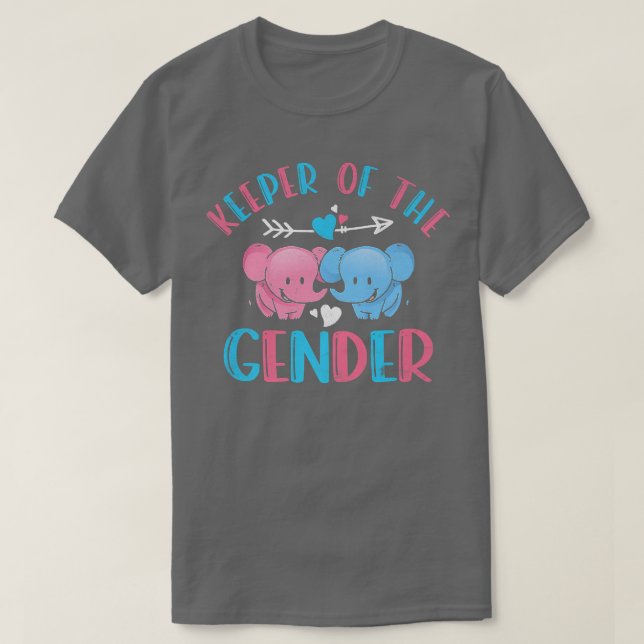Camiseta Cuidada guardiana de la revelación de género del e (Diseño del anverso)