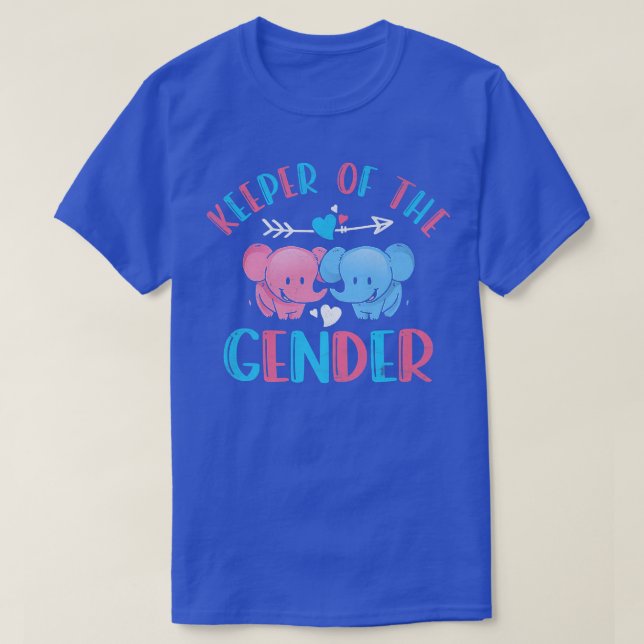 Camiseta Cuidada guardiana de la revelación de género del e (Diseño del anverso)