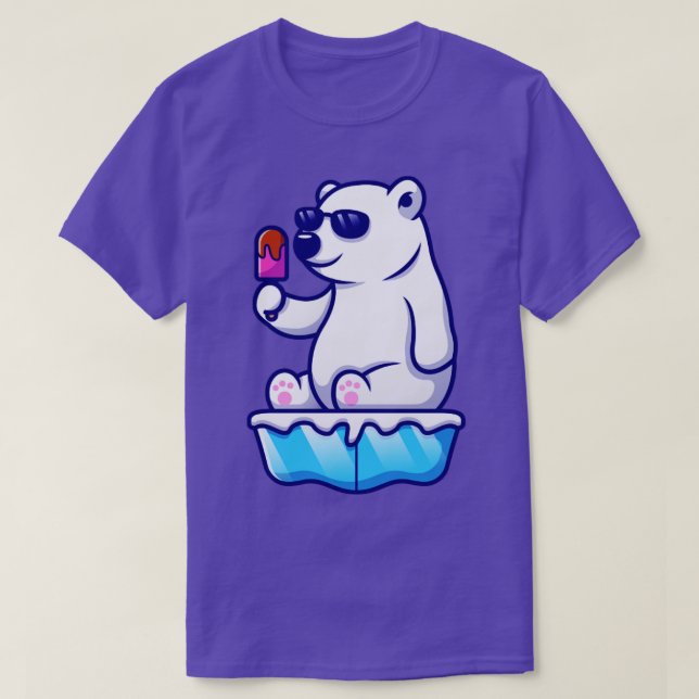 Camiseta Cuidada Guay Polar Bear Comer Popsicas En Ice Cart (Diseño del anverso)
