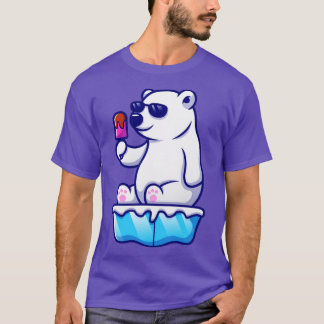 Camiseta Cuidada Guay Polar Bear Comer Popsicas En Ice Cart