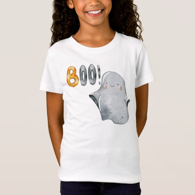 Camiseta Cuidada Halloween Ghost Boo acuarela (Anverso)