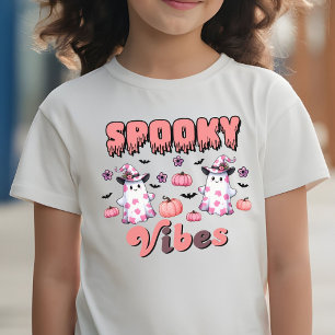 Camiseta Cuidada Halloween Retro Tocante Vibes Fantasmas Ro