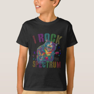 Camiseta Cuidada I Rock The Spectrum Autism Mom Motivationa