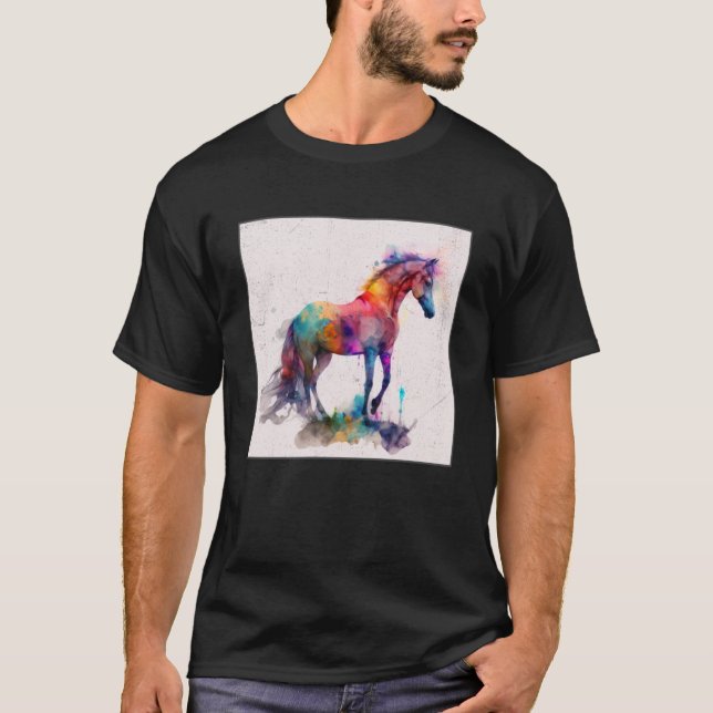 Camiseta Cuidada Ilustracion de pintura de arco iris (Anverso)