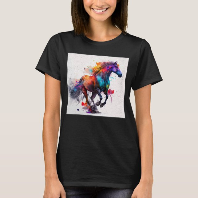 Camiseta Cuidada Ilustracion de pintura de arco iris (Anverso)