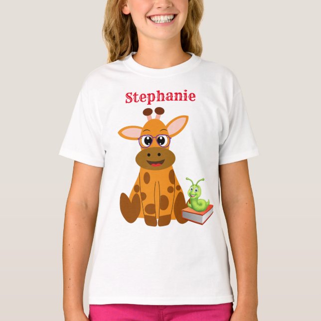 Camiseta Cuidada jirafa vistiendo espectáculos (Anverso)