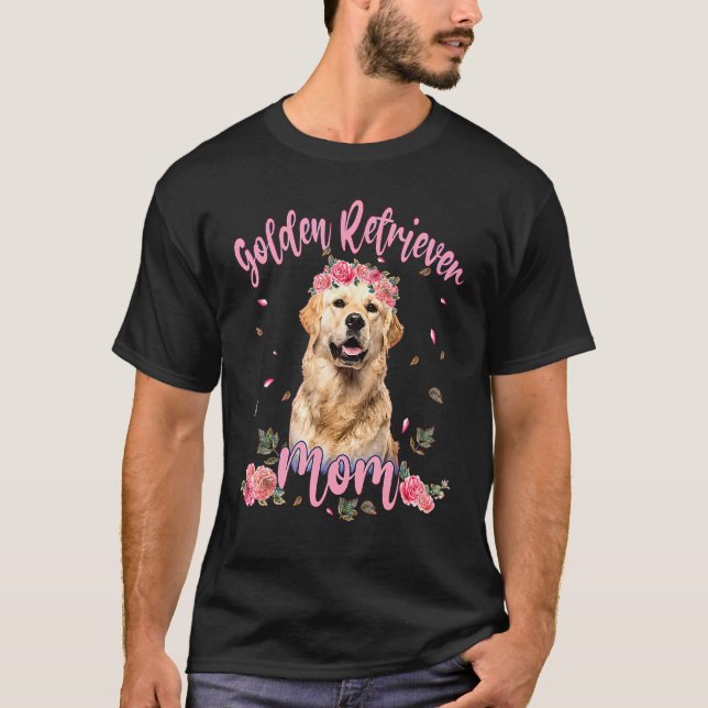 Camiseta Cuidada mujer de perro de flores de la mamá de la  (Anverso)