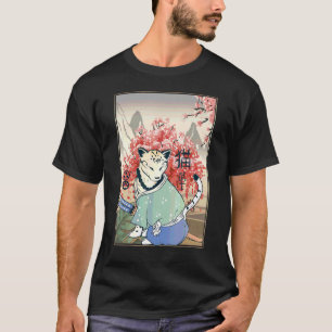 Camiseta Cuidada obra de arte de gato japonesa antigua