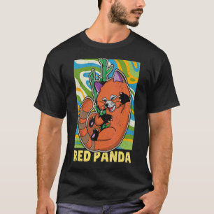 Camiseta Cuidada panda roja asia panda dama guardián biólog