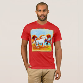 Camiseta Cuidada Pintura De Caballos Corriendo. ¡Hazte con 