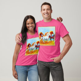 Camiseta Cuidada Pintura De Caballos Corriendo. ¡Hazte con 