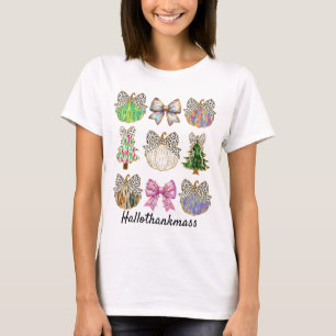 Camiseta Cuidada Purpurina Calabaza Coquette Bow Hallothank