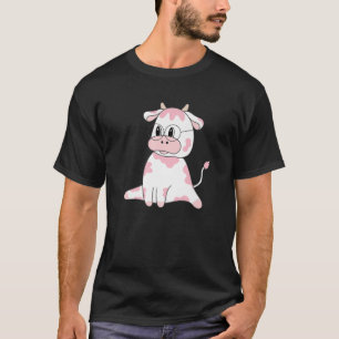 Camiseta Cuidada vaca rosa impresión Kawaii patrón animal d
