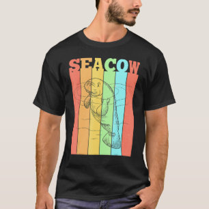 Camiseta Cuidada Vintage Retro Sea Cow Viejo Manatee Gi