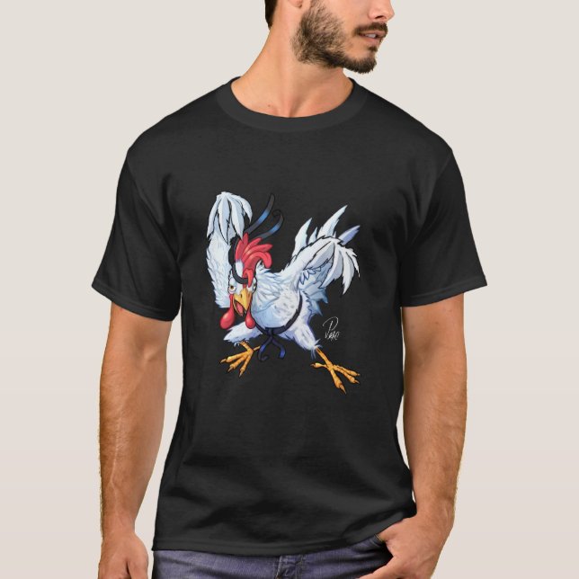 Camiseta Cuidada Y Graciosa Chick T Shir Guerrero De Pollos (Anverso)