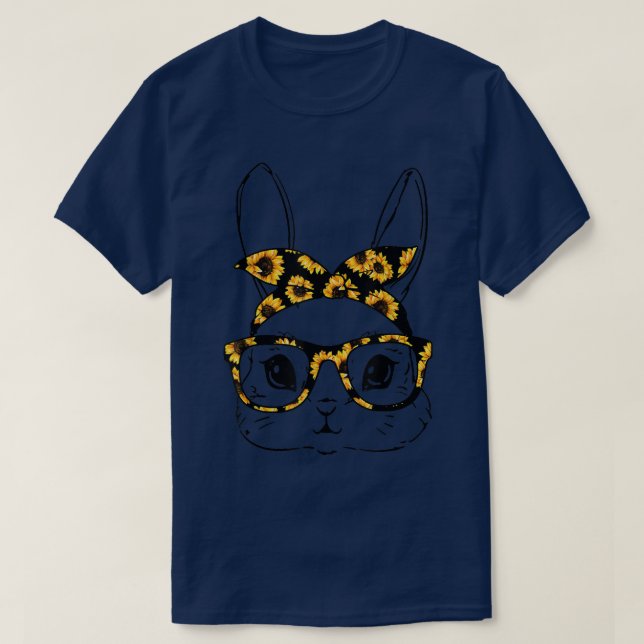 Camiseta Cuidadito Bunny Face Tie Dye Sunflower Glasses Hea (Diseño del anverso)