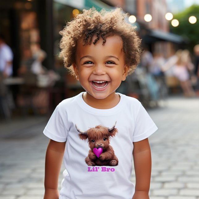 Camiseta Cuidadito Hermano Pequeño Pink Baby Cow (Cute Little Brother Pink Baby Cow T-Shirt)