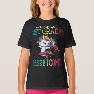 Camiseta Cuidado 1º Grado Aquí Soy Unicornio
