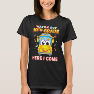 Camiseta Cuidado 10° Grado Aquí Tengo Décimo Bus Escolar