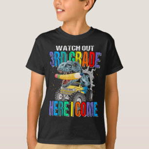 Camiseta Cuidado 3º Grado Aquí Vengo Monster Truck