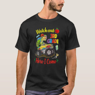 Camiseta Cuidado 3º Grado Aquí Vengo Monstruo Dinosaurio