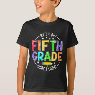 Camiseta Cuidado 5to Grado Aquí Vengo Primer Día de Regreso