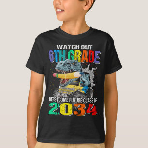 Camiseta Cuidado 6º Grado Aquí Llego Futura Clase 2034